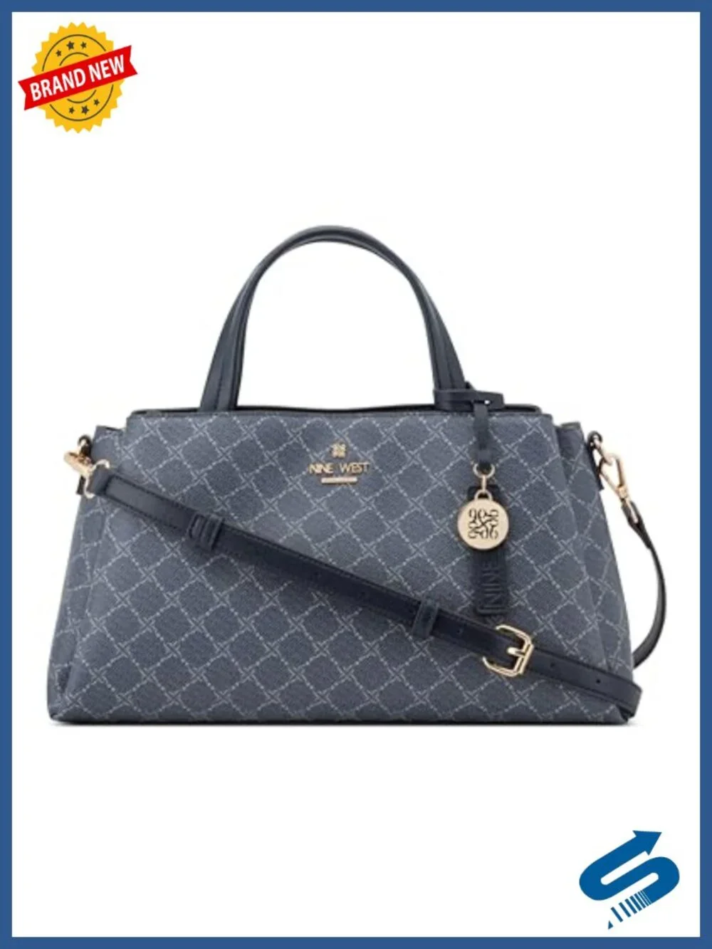 Polyurethane Satchel with Cotton Blend Lining, 3 Compartments, Crossbody or Top